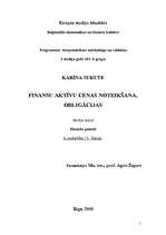 Konspekts 'Finanšu aktīvu cenas noteikšana, obligācijas', 1.