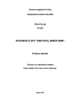 Prakses atskaite 'Rosamar & SPA “Ona Pool Snack Bar”', 1.
