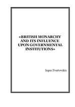 Referāts 'British Monarchy And Its Influence Upon Governmental Institutions', 1.