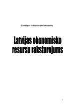 Referāts 'Latvijas ekonomisko resursu raksturojums', 1.