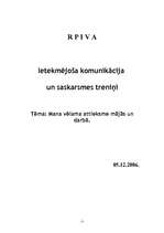 Eseja 'Ietekmējoša komunikācija un saskarsmes treniņi', 1.