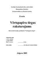 Referāts 'Vērtspapīru tirgusraksturojums', 1.