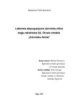 Referāts 'Laikmeta atspoguļojums Džordža Orvela romānā "Dzīvnieku ferma" ', 1.