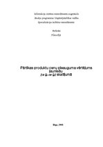 Referāts 'Pārtikas produktu cenu pieauguma vērtējums jauniešu (18 g.-30 g.) skatījumā', 1.