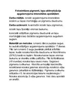 Konspekts 'Fotosintēzes pigmenti, lapu aklimatizācija apgaismojuma intensitātes apstākļiem', 1.