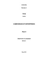 Konspekts 'Comparison of Two Enterprises', 1.