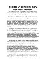 Eseja 'Tiesības un pienākumi manu vienaudžu izpratnē', 1.