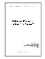 Eseja 'Robinson Crusoe - Believer or Sinner', 1.