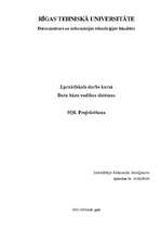 Referāts 'SQL projektēšana', 1.