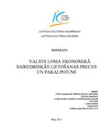 Referāts 'Valsts loma ekonomikā', 1.