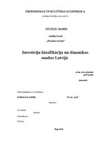 Referāts 'Investīciju klasifikācija un dinamikas analīze Latvijā', 1.