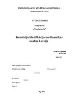 Referāts 'Investīciju klasifikācija un dinamikas analīze Latvijā', 1.