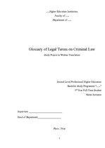 Konspekts 'Glossary of Legal Terms', 1.