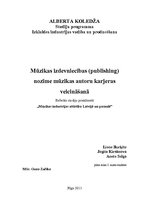 Referāts 'Mūzikas izdevniecības nozīme mūzikas autoru karjeras veicināšanā', 1.