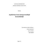 Referāts 'Apskāviena loma interpersonālajā komunikācijā', 1.