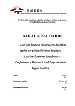 Diplomdarbs 'Latvijas biznesa inkubatoru darbības izpēte un pilnveidošanas iespējas', 1.