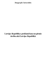 Referāts 'Latvijas Republikas proklamēšana un pirmie tiesību akti Latvijas Republikā', 1.