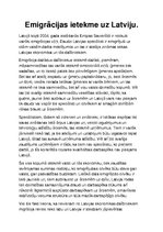 Eseja 'Emigrācijas ietekme uz Latviju', 1.