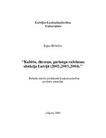 Referāts 'Kaltētu dārzeņu, garšaugu ražošanas situācija Latvijā(2002.-2004.g.)', 1.