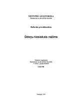 Referāts 'Ūdeņu tiesiskais režīms', 1.