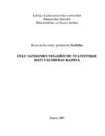Referāts 'Ceļu satiksmes negadījumu statistiskie dati Valmieras rajonā', 1.