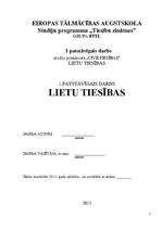 Konspekts 'Lietu tiesības', 1.