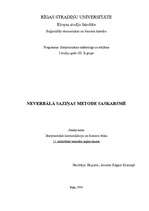 Konspekts 'Neverbālā saziņas metode saskarsmē. Neverbālās saziņas pamatelementi', 1.
