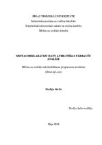 Referāts 'Muitas deklarāciju datu atbilstības pārbaužu analīze', 1.