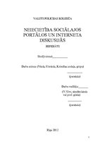 Referāts 'Neiecietība sociālajos portālos un interneta diskusijās', 1.