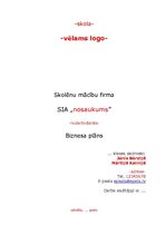 Paraugs 'Biznesa plāna veidošanas paraugs', 1.