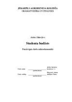 Konspekts 'Studenta budžeta pētīšana', 1.