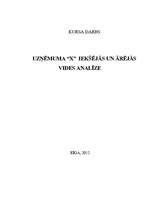 Referāts 'Uzņemuma "X" iekšējās un ārējās vides analīze', 1.