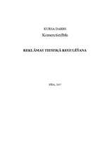 Referāts 'Reklāmas tiesiskā regulēšana', 1.