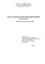 Konspekts 'Amatu savienošanas ierobežojumu izpildes kārtības neievērošana. Administratīvo t', 1.