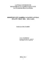 Diplomdarbs 'Kredītiestāžu darbības analīze Latvijas finanšu tirgū 2004.-2011.gadā', 1.