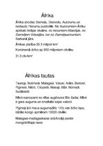 Konspekts 'Āfrika, Āfrikas iedzīvotāji un Čada', 1.