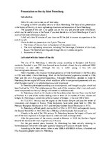 Konspekts 'The City of Saint Petersburg', 1.