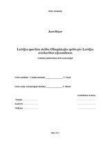 Referāts 'Latvijas sportistu dalība Olimpiskajās spēlēs pēc Latvijas neatkarības atjaunoša', 1.