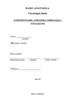 Referāts 'Pašizpētes darbs "Personības psiholoģija"', 1.