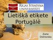 Prezentācija 'Lietišķā etiķete Portugālē', 1.