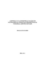 Diplomdarbs 'Aseptikas un antiseptikas pasākumi nozokomiālās infekcijas ierobežošanai veselīb', 1.