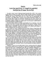 Eseja 'Latvija Eiropas Savienībā', 1.