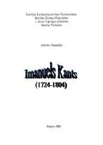 Referāts 'Imanuels Kants', 1.