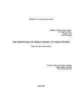 Referāts 'The Importance of Mobile Phone to Young People', 1.
