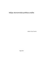 Referāts 'Itālijas ekonomiskās politikas analīze', 1.