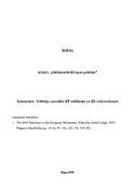 Konspekts 'Vēlētāju uzvedība Eiropas Parlamenta vēlēšanās un Eiropas Savienības referendumo', 1.