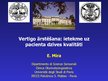 Prezentācija 'Vertigo ārstēšana: ietekme uz pacienta dzīves kvalitāti', 1.