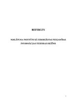 Referāts 'Noslēpuma institūts kā ierobežotas pieejamības informācijas tiesiskais režīms', 1.