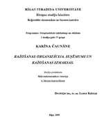 Konspekts 'Ražošanas organizācija. Ieņēmumi un ražošanas izmaksas', 1.