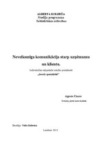 Paraugs 'Neveiksmīga komunikācija starp uzņēmumu un klientu', 1.